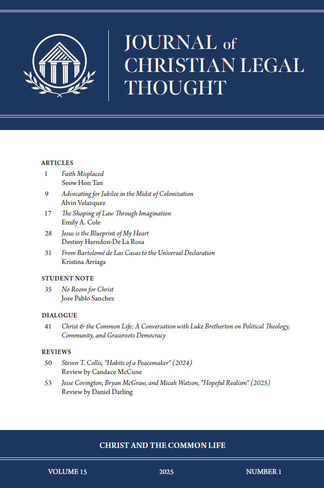 Journal of Christian Legal Thought Cover